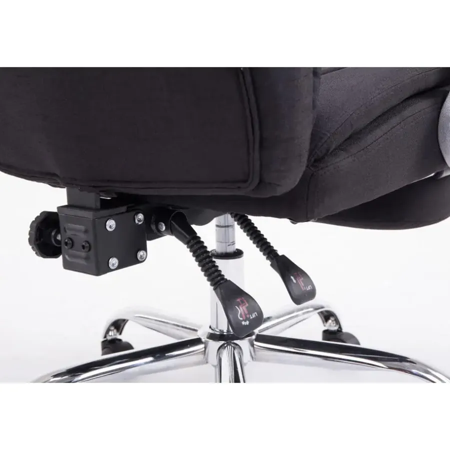 CLP Bureaustoel XL Troy chroom Frame - Stof - zwart