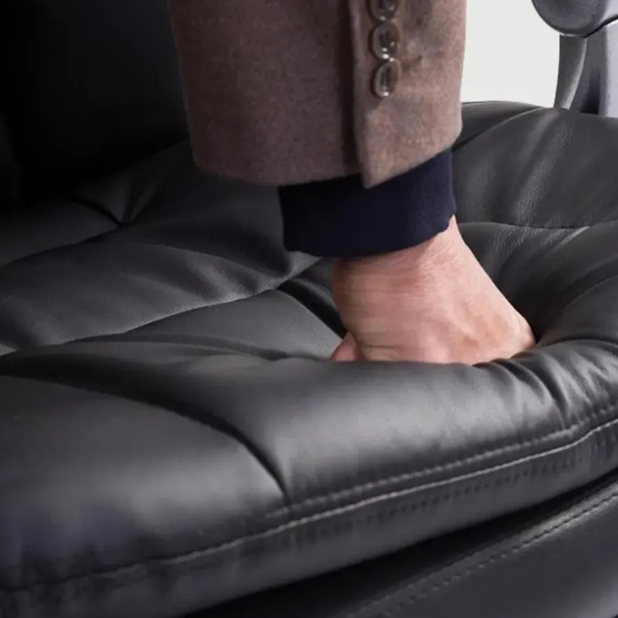CLP Bureaustoel XL Troy chroom Frame - Kunstleer - zwart