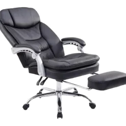 CLP Bureaustoel XL Troy chroom Frame - Kunstleer - zwart