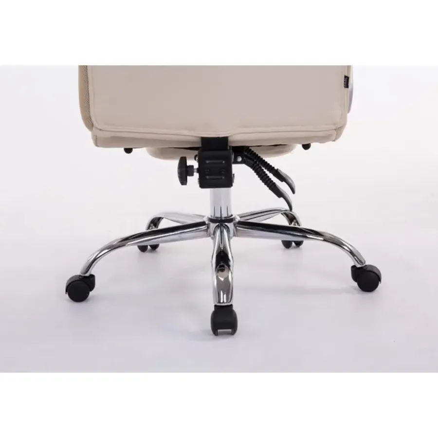 Bureaustoelen|Bureaustoelen-CLP Bureaustoel XL Troy chroom Frame - Kunstleer - creme