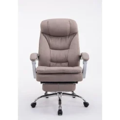 Bureaustoelen|Bureaustoelen-CLP Bureaustoel XL Troy chroom Frame - Stof - taupe