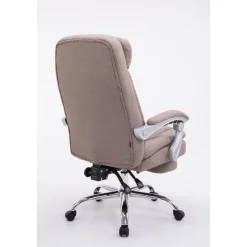 Bureaustoelen|Bureaustoelen-CLP Bureaustoel XL Troy chroom Frame - Stof - taupe
