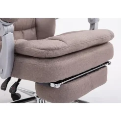 Bureaustoelen|Bureaustoelen-CLP Bureaustoel XL Troy chroom Frame - Stof - taupe