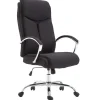 Bureaustoelen|Bureaustoelen-CLP Bureaustoel XL Vaud chroom Frame - Stof - zwart