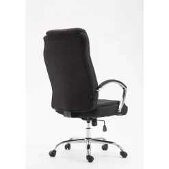 Bureaustoelen|Bureaustoelen-CLP Bureaustoel XL Vaud chroom Frame - Stof - zwart