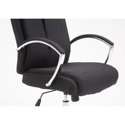 Bureaustoelen|Bureaustoelen-CLP Bureaustoel XL Vaud chroom Frame - Stof - zwart
