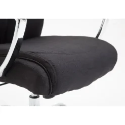 Bureaustoelen|Bureaustoelen-CLP Bureaustoel XL Vaud chroom Frame - Stof - zwart