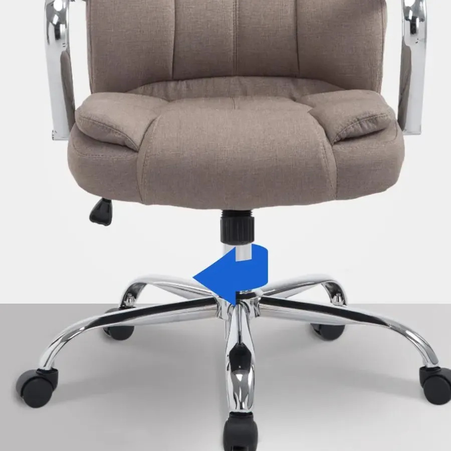 Bureaustoelen|Bureaustoelen-CLP Bureaustoel XXL Xanthos chroom Frame - Stof - taupe