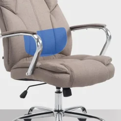 Bureaustoelen|Bureaustoelen-CLP Bureaustoel XXL Xanthos chroom Frame - Stof - taupe