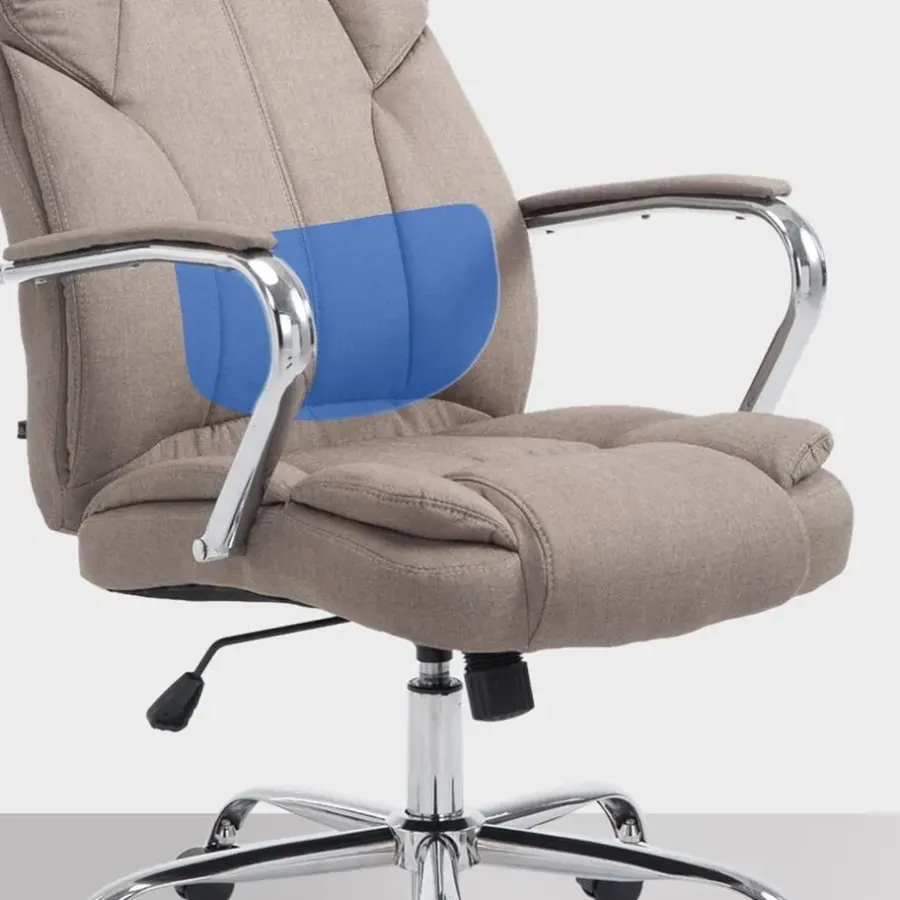 Bureaustoelen|Bureaustoelen-CLP Bureaustoel XXL Xanthos chroom Frame - Stof - taupe