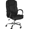 Bureaustoelen|Bureaustoelen-CLP Bureaustoel XXL Xanthos chroom Frame - Kunstleer - zwart
