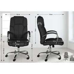Bureaustoelen|Bureaustoelen-CLP Bureaustoel XXL Xanthos chroom Frame - Kunstleer - zwart