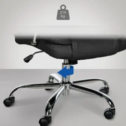 Bureaustoelen|Bureaustoelen-CLP Bureaustoel XXL Xanthos chroom Frame - Kunstleer - zwart