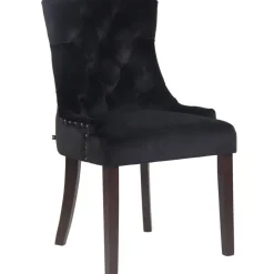 Eetkamerstoelen-CLP Eetkamerstoel Aberdeen antiek Frame - Fluweel - zwart