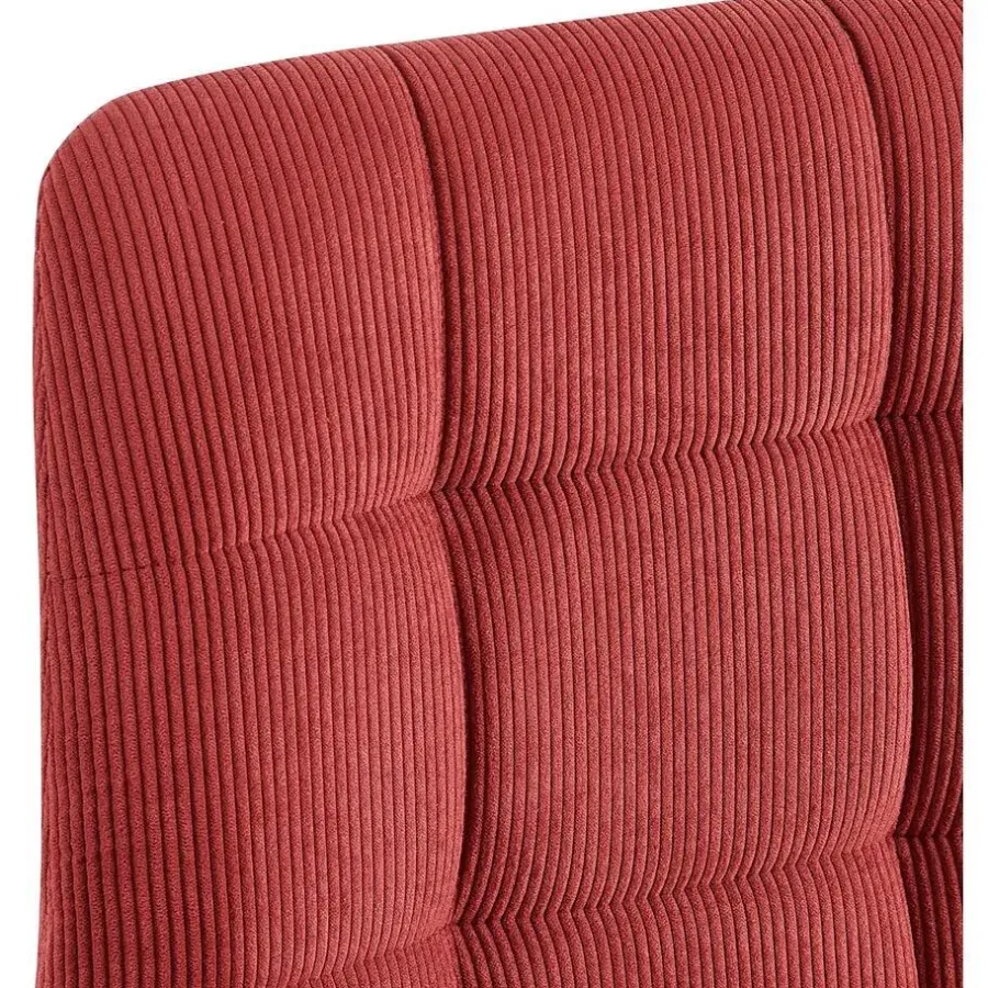 Eetkamerstoelen-CLP Eetkamerstoel Antibes zwart Frame - Ribstof - bordeauxrood
