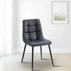 CLP Eetkamerstoel Antibes zwart Frame - Kunstleer - zwart