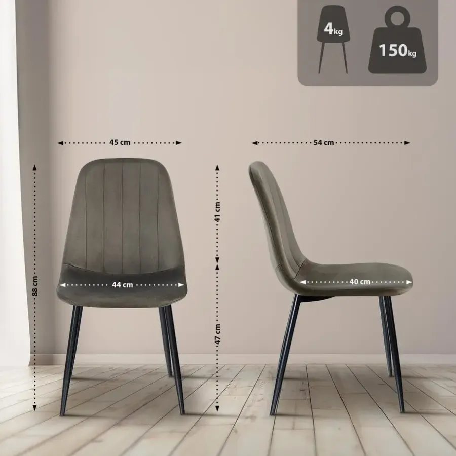 CLP Eetkamerstoel Baxter zwart Frame - Metaal - antraciet