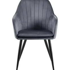 Eetkamerstoelen-CLP Eetkamerstoel Cheryl zwart Frame - Metaal - donkergrijs