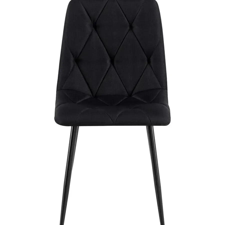 CLP Eetkamerstoel Clairton zwart Frame - Stof - zwart