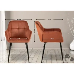 Eetkamerstoelen-CLP Eetkamerstoel Emia zwart Frame - Fluweel - bruin
