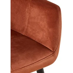 Eetkamerstoelen-CLP Eetkamerstoel Emia zwart Frame - Fluweel - bruin