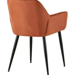 Eetkamerstoelen-CLP Eetkamerstoel Emia zwart Frame - Fluweel - bruin