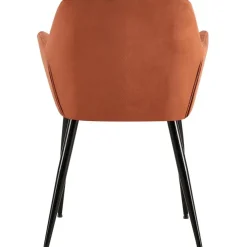Eetkamerstoelen-CLP Eetkamerstoel Emia zwart Frame - Fluweel - bruin