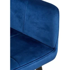 Eetkamerstoelen-CLP Eetkamerstoel Emia zwart Frame - Fluweel - blauw