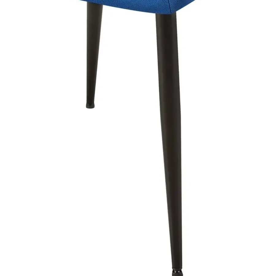Eetkamerstoelen-CLP Eetkamerstoel Emia zwart Frame - Fluweel - blauw