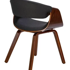 Eetkamerstoelen-CLP Eetkamerstoel Foley walnoot Frame - Stof - walnoot/zwart