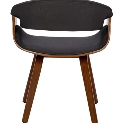 Eetkamerstoelen-CLP Eetkamerstoel Foley walnoot Frame - Stof - walnoot/zwart