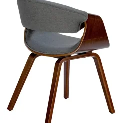 CLP Eetkamerstoel Foley walnoot Frame - Stof - walnoot/grijs