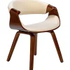 Eetkamerstoelen-CLP Eetkamerstoel Foley walnoot Frame - Stof - walnoot/creme