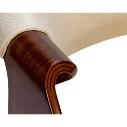 Eetkamerstoelen-CLP Eetkamerstoel Foley walnoot Frame - Stof - walnoot/creme