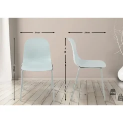 Eetkamerstoelen-CLP Eetkamerstoel Hardin Kunststof - turkis