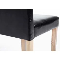 Eetkamerstoelen-CLP Eetkamerstoel Ina natura Frame - Kunstleer - zwart