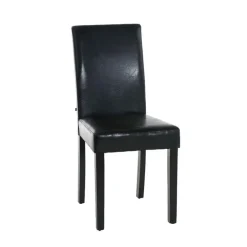 Eetkamerstoelen-CLP Eetkamerstoel Ina zwart Frame - Kunstleer - zwart