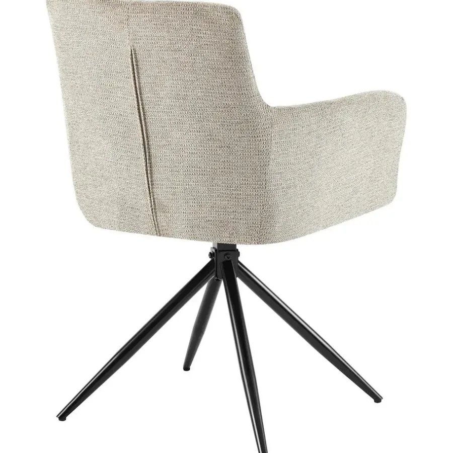 CLP Eetkamerstoel Jonah zwart Frame - Stof - taupe