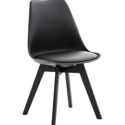 Eetkamerstoelen-CLP Eetkamerstoel Linares natura Frame - Kunststof - zwart/zwart