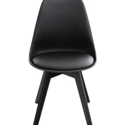 Eetkamerstoelen-CLP Eetkamerstoel Linares natura Frame - Kunststof - zwart/zwart