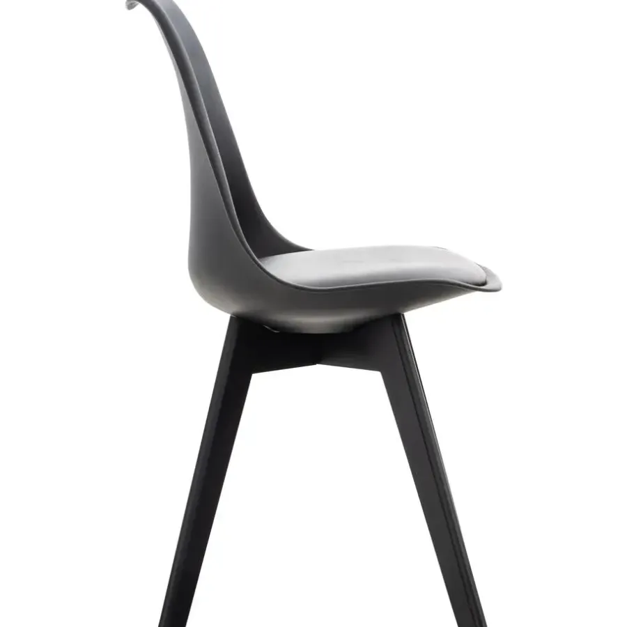 Eetkamerstoelen-CLP Eetkamerstoel Linares natura Frame - Kunststof - zwart/zwart