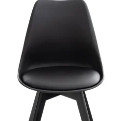 Eetkamerstoelen-CLP Eetkamerstoel Linares natura Frame - Kunststof - zwart/zwart