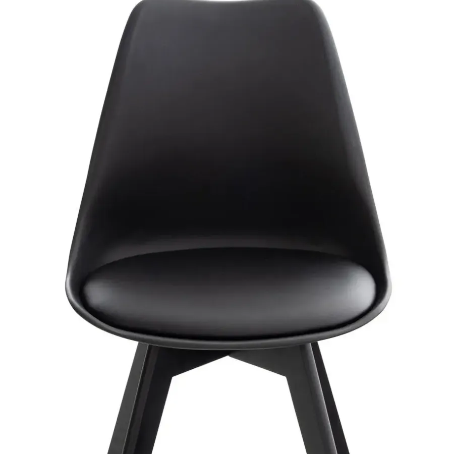 Eetkamerstoelen-CLP Eetkamerstoel Linares natura Frame - Kunststof - zwart/zwart