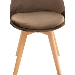 CLP Eetkamerstoel Linares natura Frame - Fluweel - donkerbruin