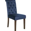CLP Eetkamerstoel Lisburn walnoot Frame - Fluweel - blauw