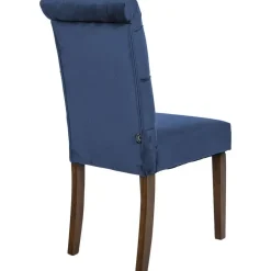 CLP Eetkamerstoel Lisburn walnoot Frame - Fluweel - blauw