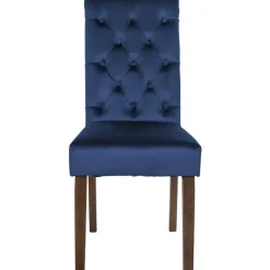 CLP Eetkamerstoel Lisburn walnoot Frame - Fluweel - blauw