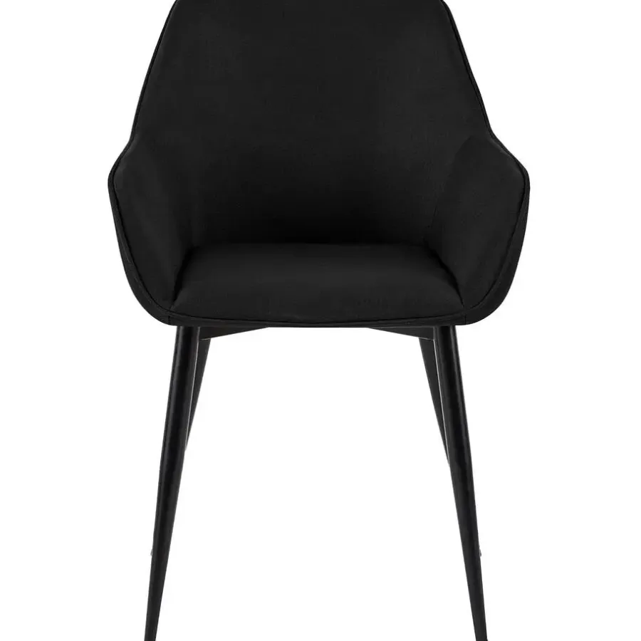 Eetkamerstoelen-CLP Eetkamerstoel Luena zwart Frame - Stof - zwart