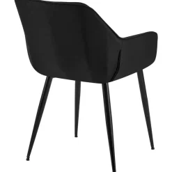 Eetkamerstoelen-CLP Eetkamerstoel Luena zwart Frame - Stof - zwart
