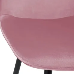 Eetkamerstoelen-CLP Eetkamerstoel Maryam zwart Frame - Fluweel - roze